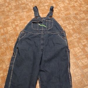 Men's Blue Denim Overalls Bibed Ovetalls 44x28 Key
